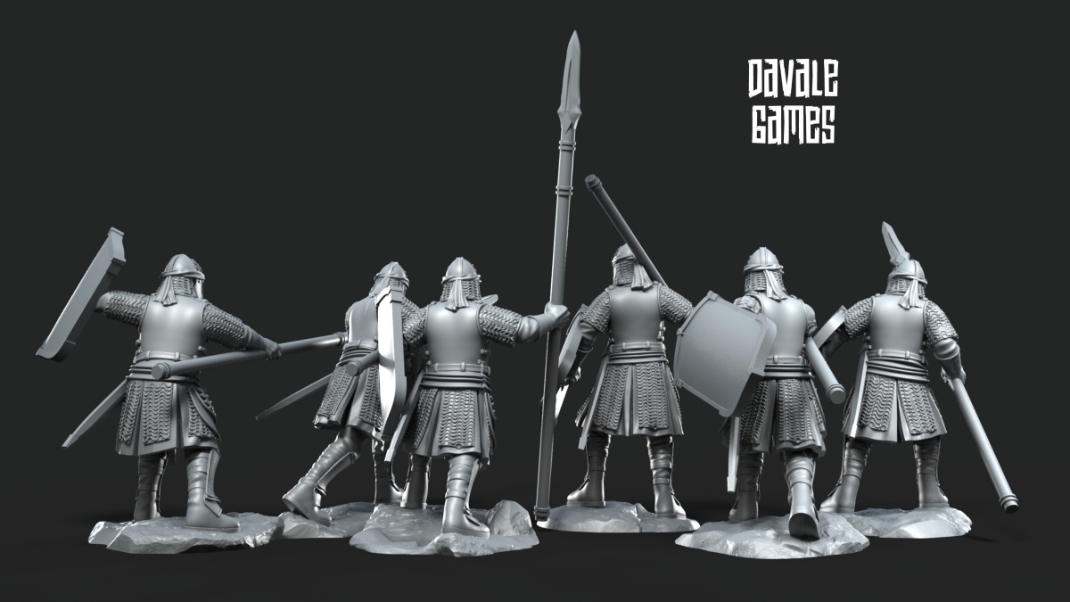 North Warriors mit Speer und Schild
